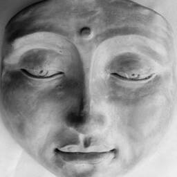 Handmade Zen Buddha Mask-style Wall Sculpture, Real Art For Home Decor - thumbnail 2