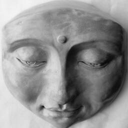 Handmade Zen Buddha Mask-style Wall Sculpture, Real Art For Home Decor - thumbnail 3