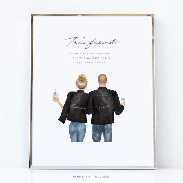Best Friends Print For Him/Boy & Girl Gift Gift Boy Best Friend Wall Art Bestie - image 1