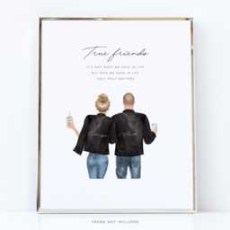 Best Friends Print For Him/Boy & Girl Gift Gift Boy Best Friend Wall Art Bestie - thumbnail 1