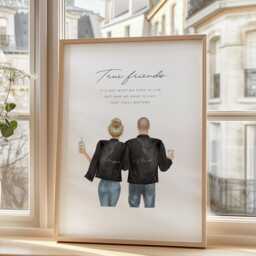 Best Friends Print For Him/Boy & Girl Gift Gift Boy Best Friend Wall Art Bestie - thumbnail 3