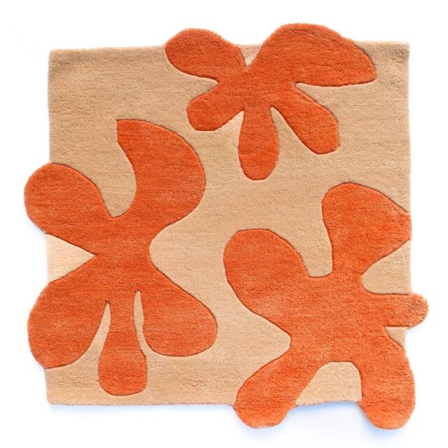 Blossom Square Hand Tufted Rug By Jubi, Abstract Flower Wool Area Or Accent - image 1