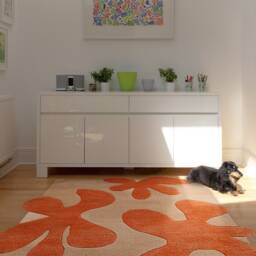 Blossom Square Hand Tufted Rug By Jubi, Abstract Flower Wool Area Or Accent - thumbnail 2