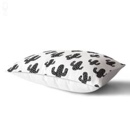 Black & White Cactus Theme For Rectangle Cushion Cover - Different Size Option Pillow Printed To The Suede Fabric Oeko-Tex?? - thumbnail 2