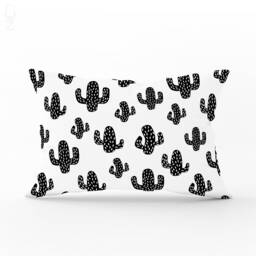 Black & White Cactus Theme For Rectangle Cushion Cover - Different Size Option Pillow Printed To The Suede Fabric Oeko-Tex?? - thumbnail 1