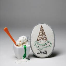 Drats Ice Cream Cone Embroidery Wall Art Decor - thumbnail 3