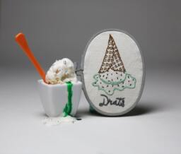 Drats Ice Cream Cone Embroidery Wall Art Decor - thumbnail 1