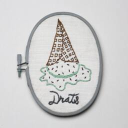 Drats Ice Cream Cone Embroidery Wall Art Decor - thumbnail 2