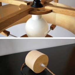Pendant Lamp From Oak & Ash Veneer Wood. Modern Natural Ceiling Light - thumbnail 4