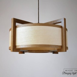 Pendant Lamp From Oak & Ash Veneer Wood. Modern Natural Ceiling Light - thumbnail 2