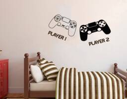 Gamer Wall Decal Video Game Controller, Boys Bedroom Decor 3062 - thumbnail 1