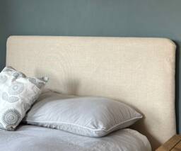 Bespoke Headboard Cover - Cream Textured, Custom Made To Fit Existing Headboard, See Description For Full Details - thumbnail 1