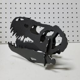 Free Shipping Dinosaur T-Rex 3D Skull in Steel, Pen Holder, Business Card Holder, Jurassic Park - thumbnail 4