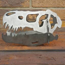 Free Shipping Dinosaur T-Rex 3D Skull in Steel, Pen Holder, Business Card Holder, Jurassic Park - thumbnail 2