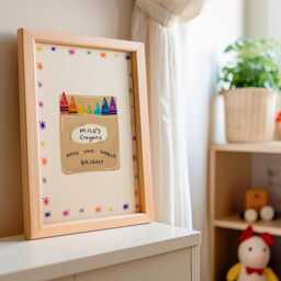 Crayon Box Name Poster Bright Girls Room Toddler Art - thumbnail 2