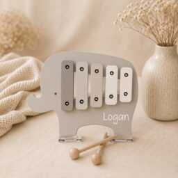 Personalised Wooden Toy Xylophone - Elephant Gift Idea Item - thumbnail 1