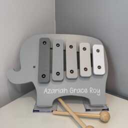 Personalised Wooden Toy Xylophone - Elephant Gift Idea Item - thumbnail 4