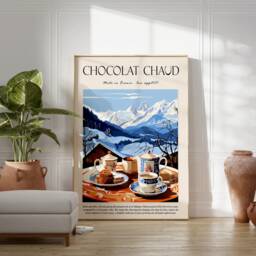 Food & Drink Poster, Hot Chocolate Art, Kitchen Decor, Cafe Dessert Wall French Gift For Cook, Cooking Print - thumbnail 3