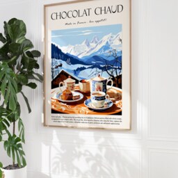 Food & Drink Poster, Hot Chocolate Art, Kitchen Decor, Cafe Dessert Wall French Gift For Cook, Cooking Print - thumbnail 2