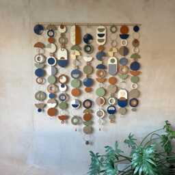 Extra Large Mid-Century Wall Hanging - Handmade Abstract Wood Sculpture - thumbnail 2