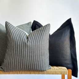 Neutral Boho Pillow Cover Set Textured Linen, Handmade Home Decor - thumbnail 3
