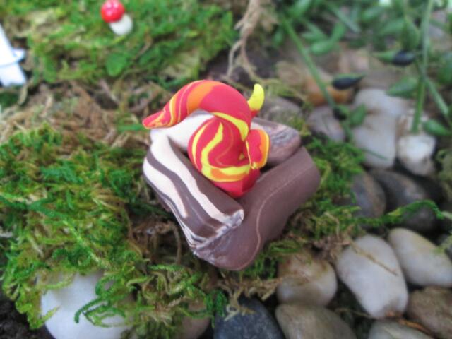 Handmade Polymer Clay Miniature Campfire Fairy Garden Decor - image 1