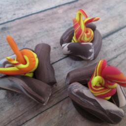 Handmade Polymer Clay Miniature Campfire Fairy Garden Decor - thumbnail 3