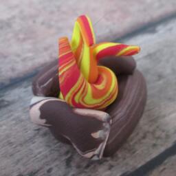 Handmade Polymer Clay Miniature Campfire Fairy Garden Decor - thumbnail 2