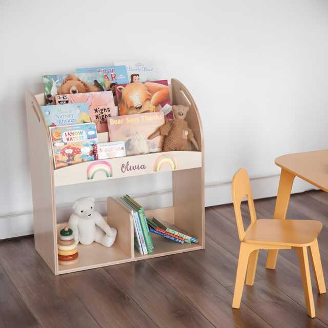 Montessori Plywood Bookshelf, Kids Room Book Display - image 1