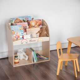 Montessori Plywood Bookshelf, Kids Room Book Display - thumbnail 1