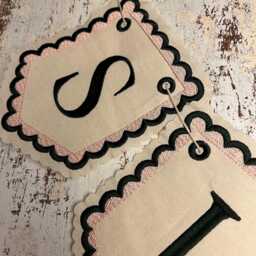 Scalloped Custom Name Bunting Garland - Colour Customizable Nursery Decor Kids Room Wall Banner Play Room, Book Corner Reading Sign - thumbnail 3