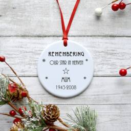 Personalised Across The Miles Christmas Ceramic/Porcelain Hanging Decoration Keepsake - Long Distance Gift Art Deco - thumbnail 2