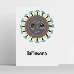 Virus Art Flu Science Print Biologist Influenza Funny Cute Printable Gift - thumbnail 1