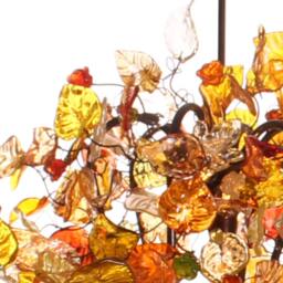 Hanging Chandeliers With Champagne Leaves & Flowers For Living Room Or Dining Table Lighting - thumbnail 3