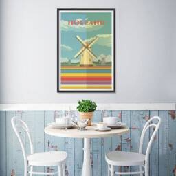 Retro World Famous City Posters - Vintage, Travel Poster Printing Wall Art Print For Home Office Amsterdam, Holland - thumbnail 2