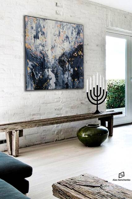 Original Abstract Landscape Painting Acrylic Wall Art - 100cm X 100cm - image 1