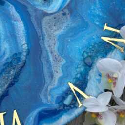 Blue Ocean Epoxy Resin Clock Nautical Home Decor - thumbnail 3