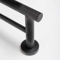 Matte Black Knurled Bathroom Accessory Range - Towel Rail Roll Holder Hook - thumbnail 4