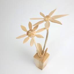 Linden Wood Flower Sculpture, Unique Handmade Floral Arrangement - thumbnail 4