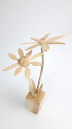 Linden Wood Flower Sculpture, Unique Handmade Floral Arrangement - thumbnail 1