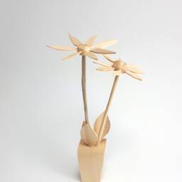Linden Wood Flower Sculpture, Unique Handmade Floral Arrangement - thumbnail 2