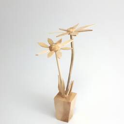 Linden Wood Flower Sculpture, Unique Handmade Floral Arrangement - thumbnail 3