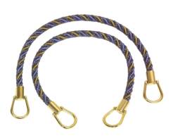 Pair Of Elegant Lavender Blue, Taupe Curtain & Drapery Rope Tiebacks, 18 Inch Long, Approx. 1/2 Thick, Irtbm Color# Periwinkle Gold