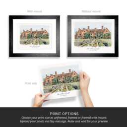1st Anniversary Gift, Wedding Venue Painting, Framed Print, Painting From Photo, Gift For The Couple, Portrait - thumbnail 2