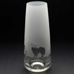 Border Collie Dog Glass Bud Vase - Etched Engraved Glassware Home & Bar Decor - thumbnail 2