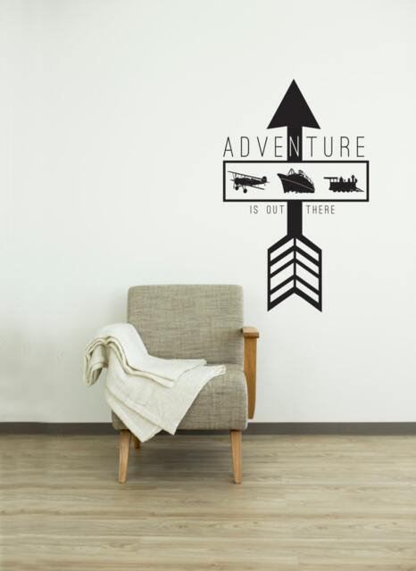 Adventure Is Out There Arrow Quote - Wall Decal Custom Vinyl Art Stickers - image 1