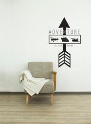 Adventure Is Out There Arrow Quote - Wall Decal Custom Vinyl Art Stickers - thumbnail 1