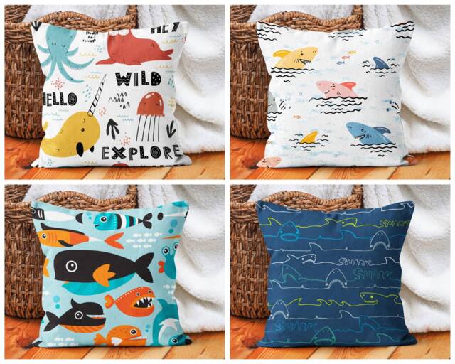 Whale Kids Cushions Cover/Sea Animal Shaped Throw Pillow Case/Wild Whale Kid Sleeping Case/Nursery Decorative Case/Kids Gift - image 1
