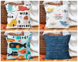 Whale Kids Cushions Cover/Sea Animal Shaped Throw Pillow Case/Wild Whale Kid Sleeping Case/Nursery Decorative Case/Kids Gift - thumbnail 1
