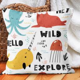 Whale Kids Cushions Cover/Sea Animal Shaped Throw Pillow Case/Wild Whale Kid Sleeping Case/Nursery Decorative Case/Kids Gift - thumbnail 2